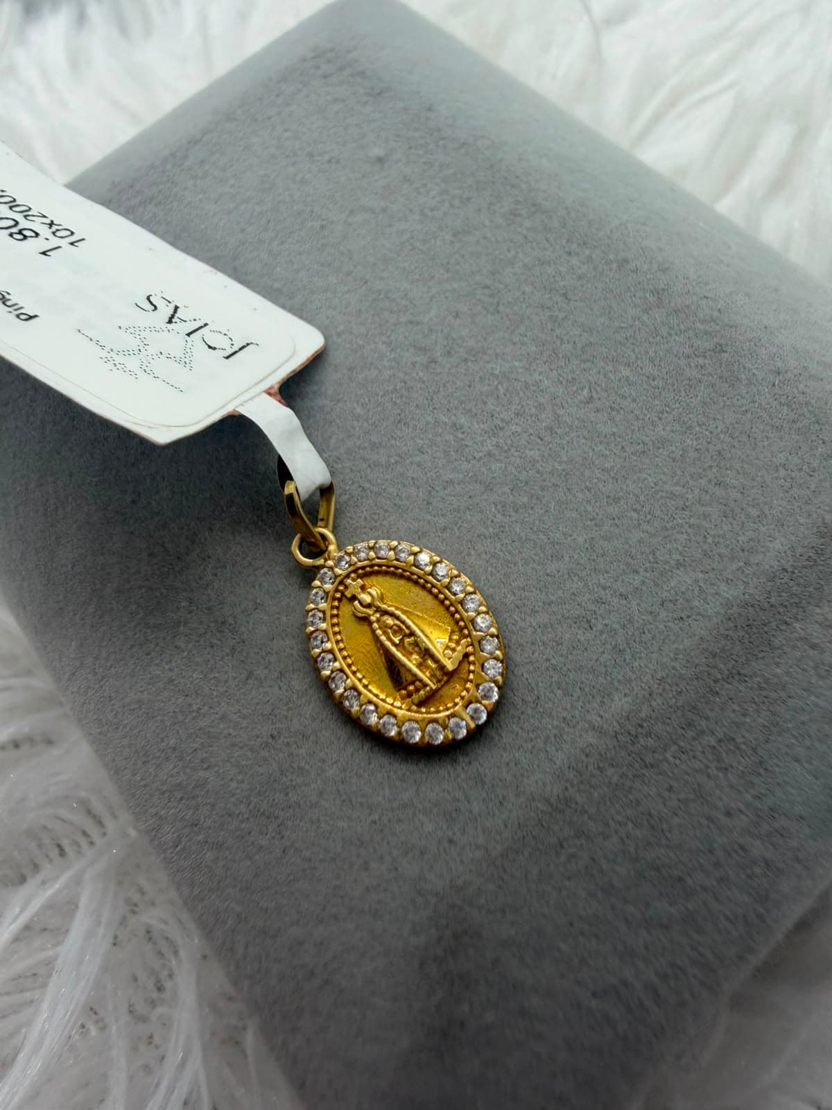 Pingente Medalha Nossa Senhora Cravejada
