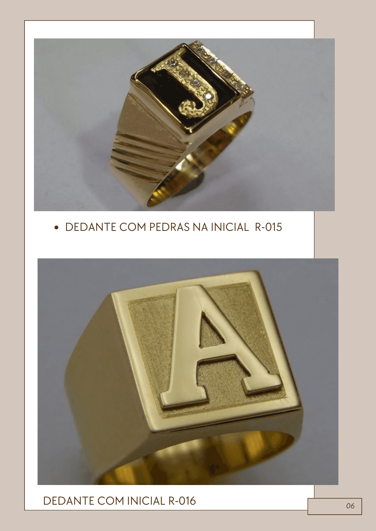Berloque com Pedras / Inicial (Ref. R-015 / R-016)