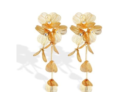 Brinco Flor E Folhas — Ref. BR7610006