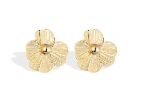 Brinco Flor Pequeno Miolo Bolinha — Ref. BR7620000