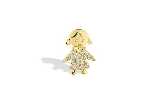 Pingente Menina Em Zircônia — Ref. PG2970006
