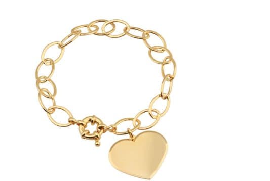 Pulseira Clássica Elos Grandes Ping Coraçao Liso — Ref. PL0431900